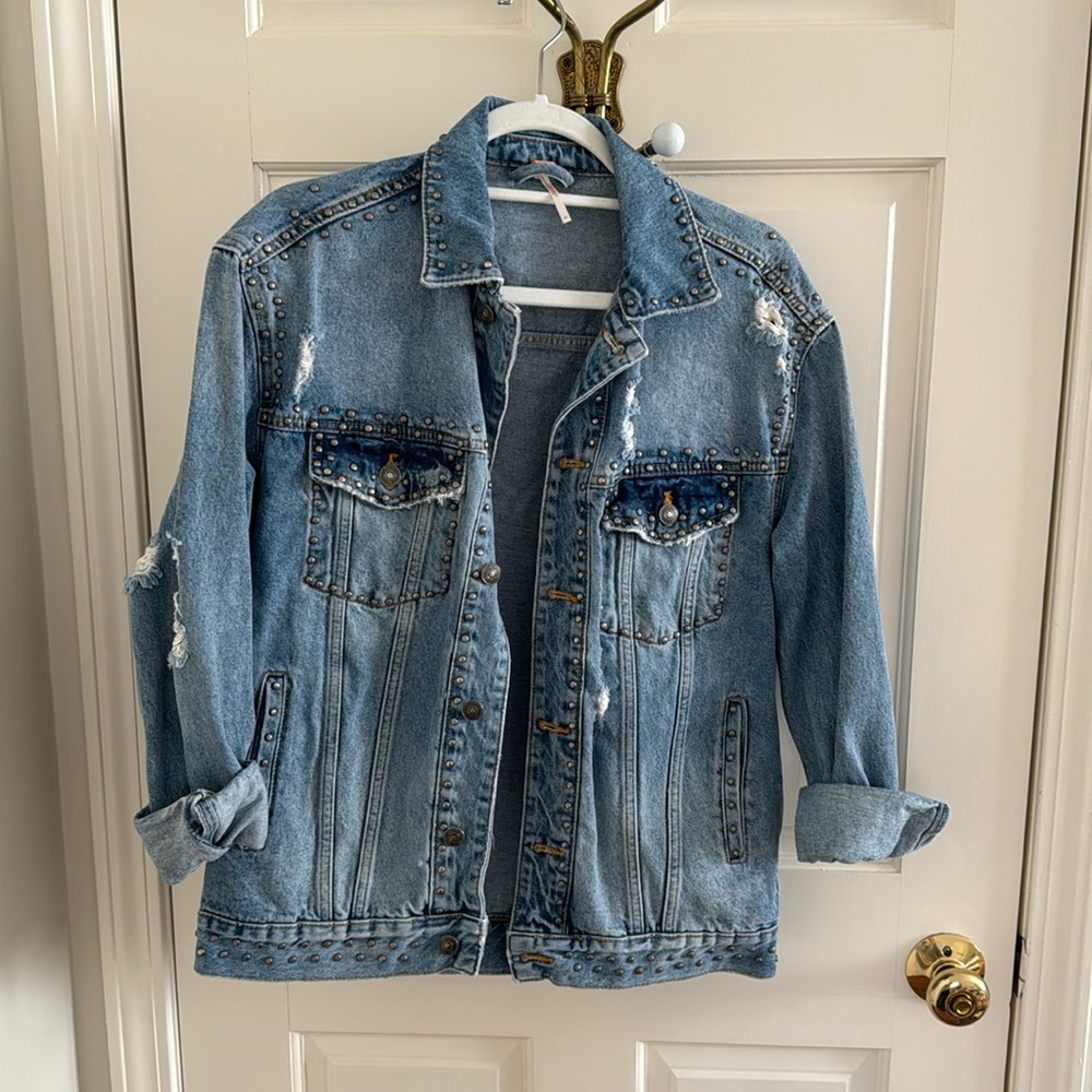 Free People Distressed Jean Jacket